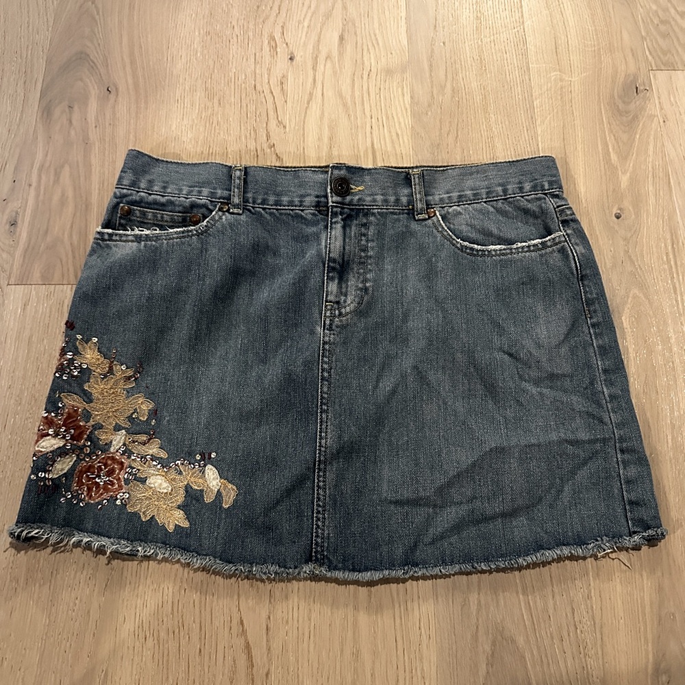 Vintage Y2K 5 Pocket Button Fly Denim Mini Skirt Bratz Style